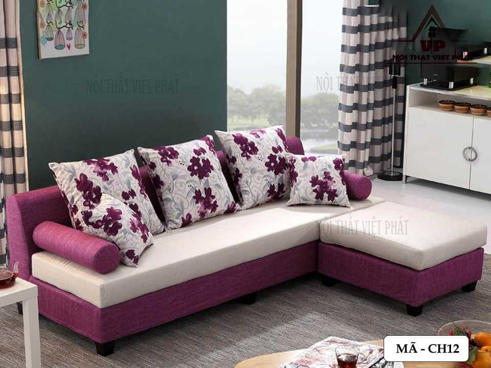 Sofa Chung Cư Vải Nhỏ Gọn - Mã CH12 6 Sofa Chung Cư Vải Nhỏ Gọn - Mã CH12-1