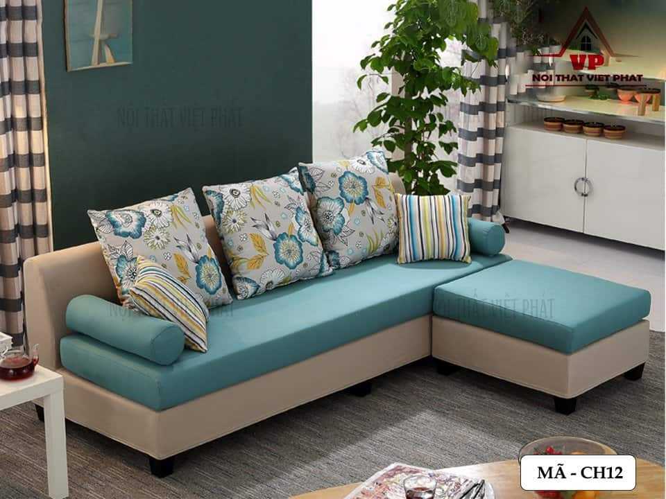 Sofa Chung Cư Vải Nhỏ Gọn - Mã CH12 1 Sofa Chung Cư Vải Nhỏ Gọn - Mã CH12-2