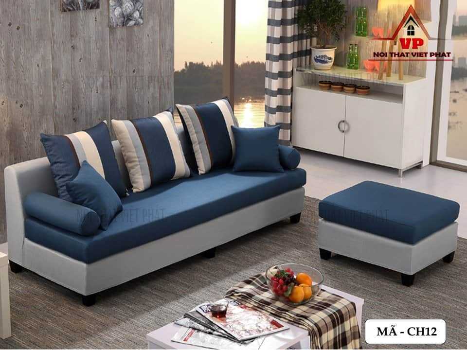 Sofa Chung Cư Vải Nhỏ Gọn - Mã CH12 3 Sofa Chung Cư Vải Nhỏ Gọn - Mã CH12-4