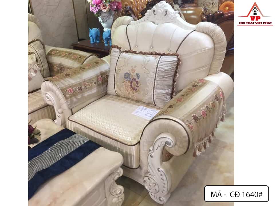 Ghế Sofa Tân Cổ Điển - Mã CĐ1640 3 Ghế Sofa Tân Cổ Điển - Mã CĐ1640-1