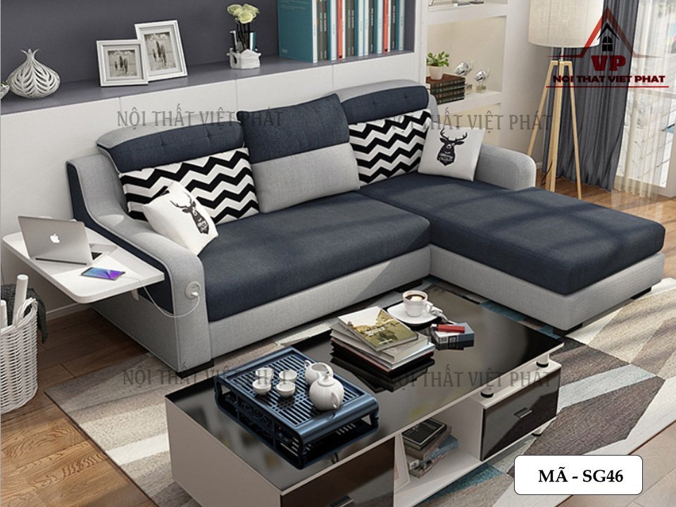 Mẫu Sofa Giường Chữ L Mini - Mã SG46 3 Mẫu Sofa Giường Chữ L Mini - Mã SG46-1