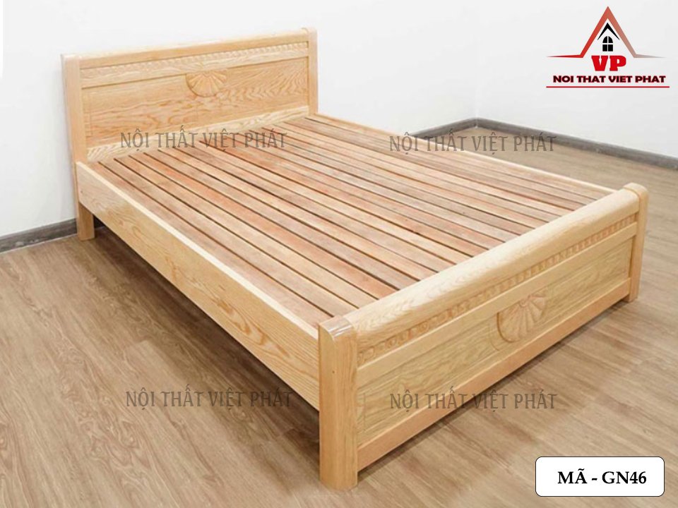 Giường Ngủ Bằng Gỗ Đẹp - Mã GN46 1 Giường Ngủ Bằng Gỗ Đẹp - Mã GN46