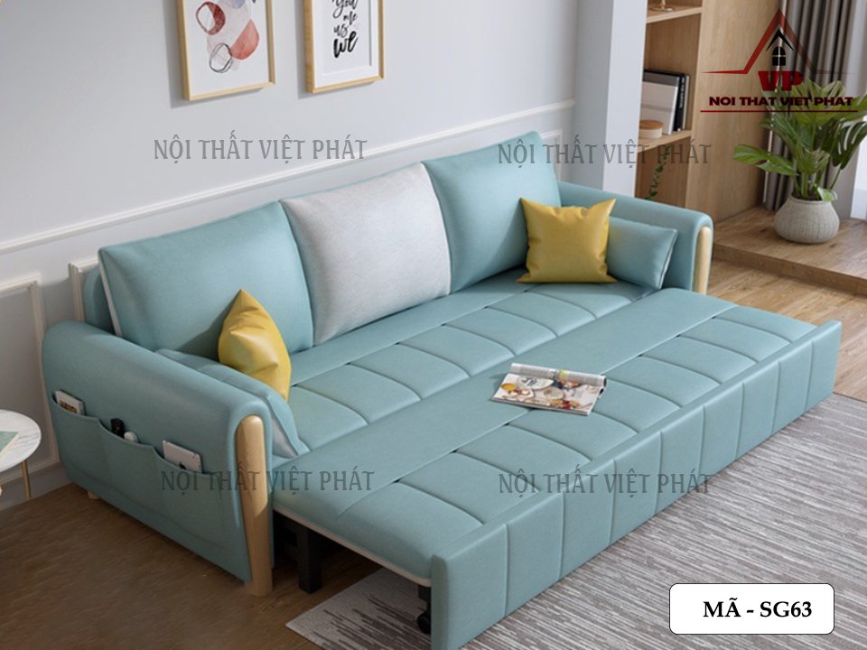 Sofa Bed Màu Xanh - Mã SG63 3 Sofa Bed Màu Xanh - Mã SG63-1