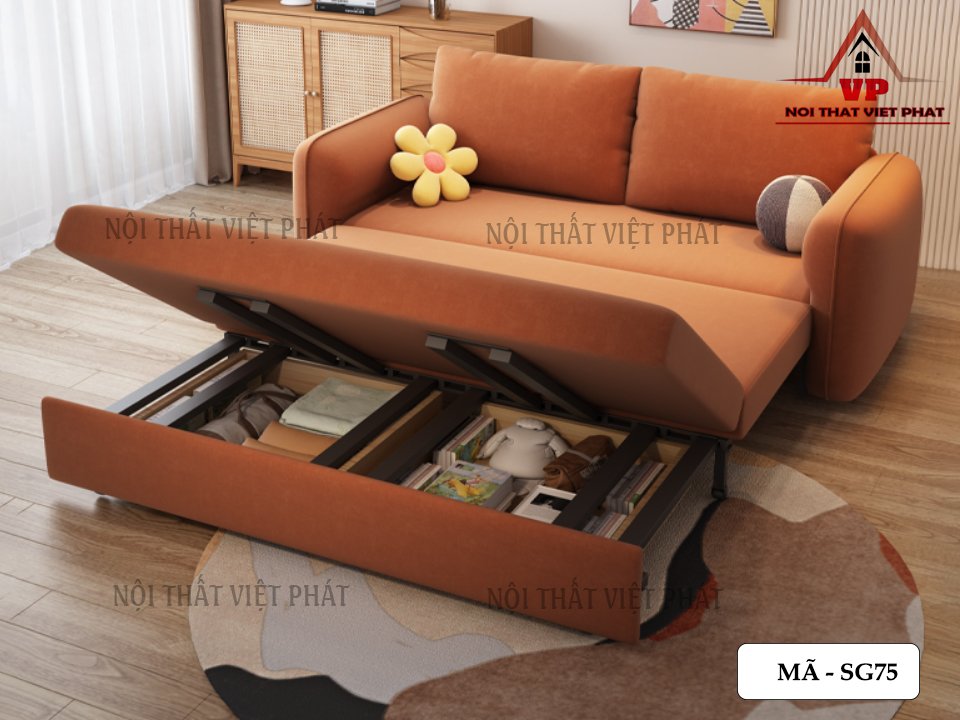 Giường Sofa Có Ngăn Kéo - Mã SG75 7 Giường Sofa Có Ngăn Kéo - Mã SG75-5