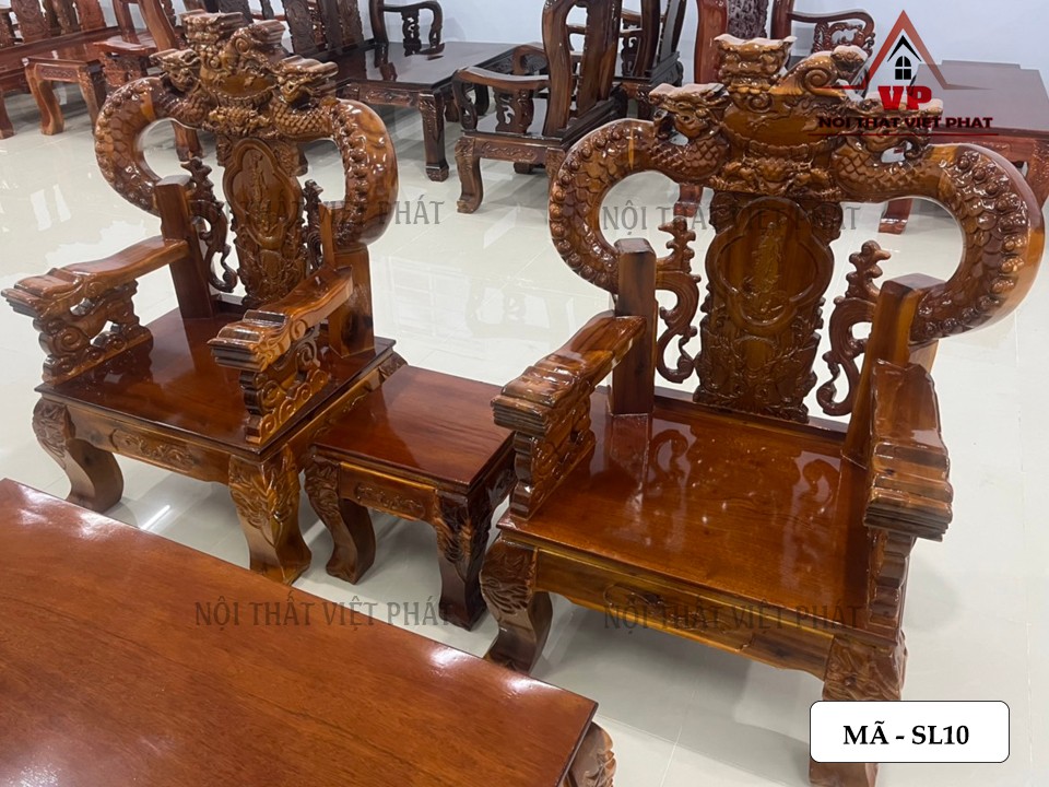 Bộ Bàn Ghế Gỗ Tràm Tay 14 Nghê Rồng Trạm Cột Bát Tiên – Mã SL10 5 Bộ Bàn Ghế Gỗ Tràm Tay 14 Nghê Rồng Trạm Cột Bát Tiên – Mã SL10-3