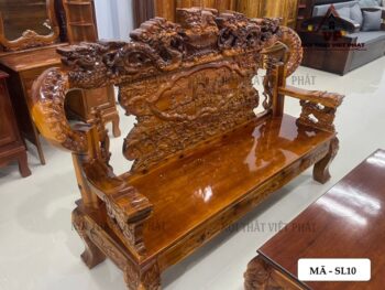 Bộ Bàn Ghế Gỗ Tràm Tay 14 Nghê Rồng Trạm Cột Bát Tiên – Mã SL10 10 Bộ Bàn Ghế Gỗ Tràm Tay 14 Nghê Rồng Trạm Cột Bát Tiên – Mã SL10-4