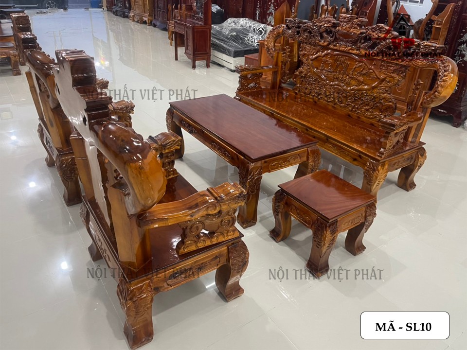 Bộ Bàn Ghế Gỗ Tràm Tay 14 Nghê Rồng Trạm Cột Bát Tiên – Mã SL10 3 Bộ Bàn Ghế Gỗ Tràm Tay 14 Nghê Rồng Trạm Cột Bát Tiên – Mã SL10-5