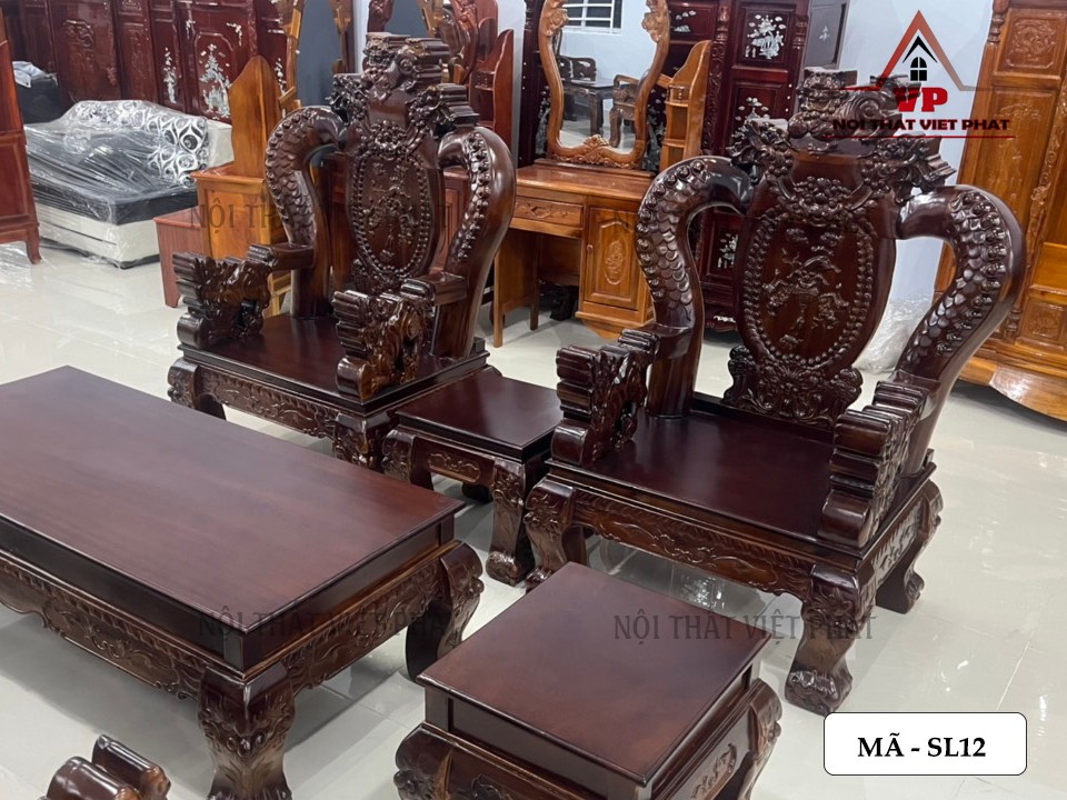 Bộ Ghế Sa Lông Bằng Gỗ Rồng Khuỳnh Tay 14 – Mã SL12 3 Bộ Ghế Sa Lông Bằng Gỗ Rồng Khuỳnh Tay 14 – Mã SL12-2