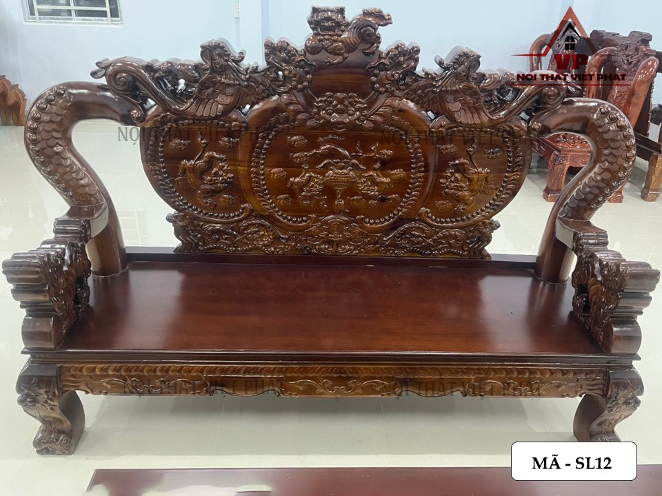 Bộ Ghế Sa Lông Bằng Gỗ Rồng Khuỳnh Tay 14 – Mã SL12 6 Bộ Ghế Sa Lông Bằng Gỗ Rồng Khuỳnh Tay 14 – Mã SL12-4