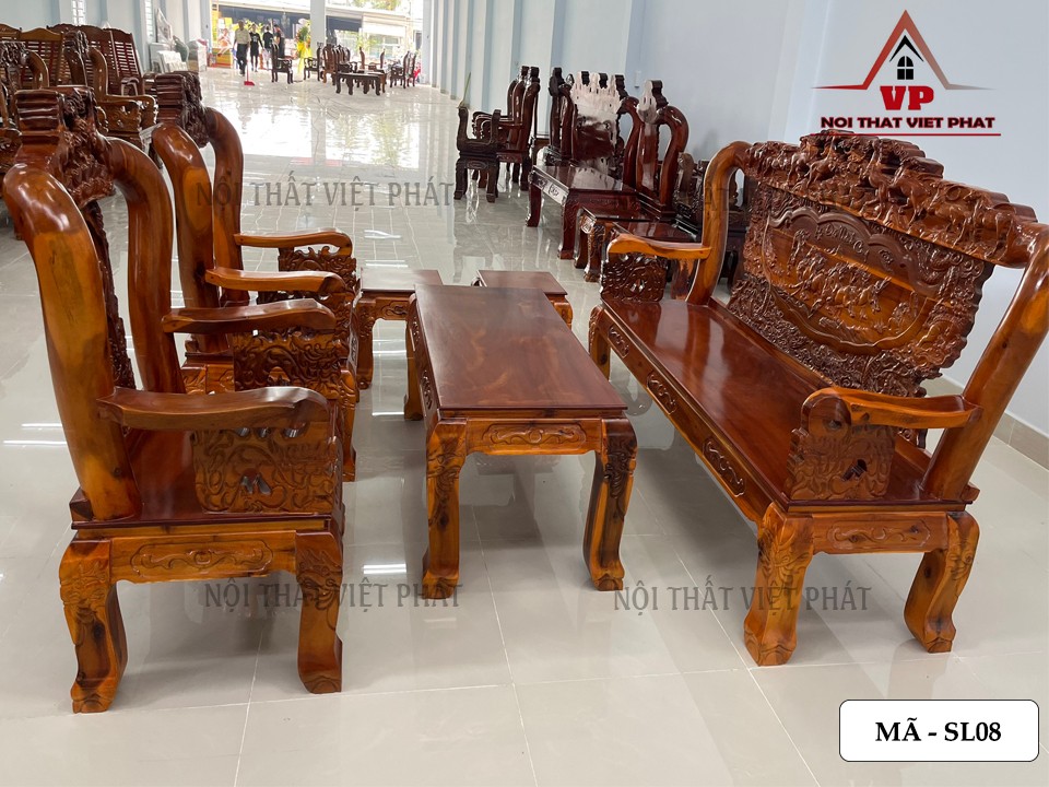 Bộ Sa Lông Gỗ Mã Đáo Thành Công Đẹp Cột 10 – Mã SL08 1 Bộ Sa Lông Gỗ Mã Đáo Thành Công Đẹp Cột 10 – Mã SL08