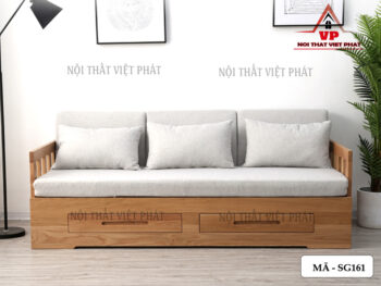 Sofa Giường Ngủ Gỗ Cao Cấp - Mã SG161 8 Sofa Giường Ngủ Gỗ Cao Cấp - Mã SG161-2