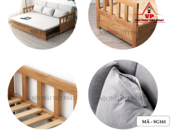Sofa Giường Ngủ Gỗ Cao Cấp - Mã SG161 9 Sofa Giường Ngủ Gỗ Cao Cấp - Mã SG161-3