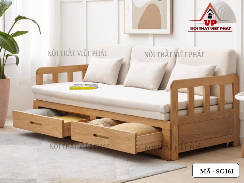 Sofa Giường Ngủ Gỗ Cao Cấp - Mã SG161 1 Sofa Giường Ngủ Gỗ Cao Cấp - Mã SG161