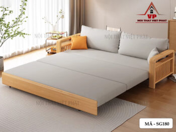 Sofa Giường Khung Sắt Tay Gỗ Mới - Mã SG180 19 Sofa Giường Khung Sắt Tay Gỗ Mới-7
