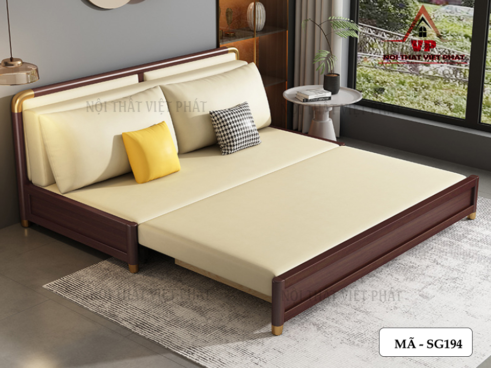 Ghế Sofa Gỗ Gấp Thành Giường - Mã SG194 5 Ghế Sofa Gỗ Gấp Thành Giường - Mã SG194-3