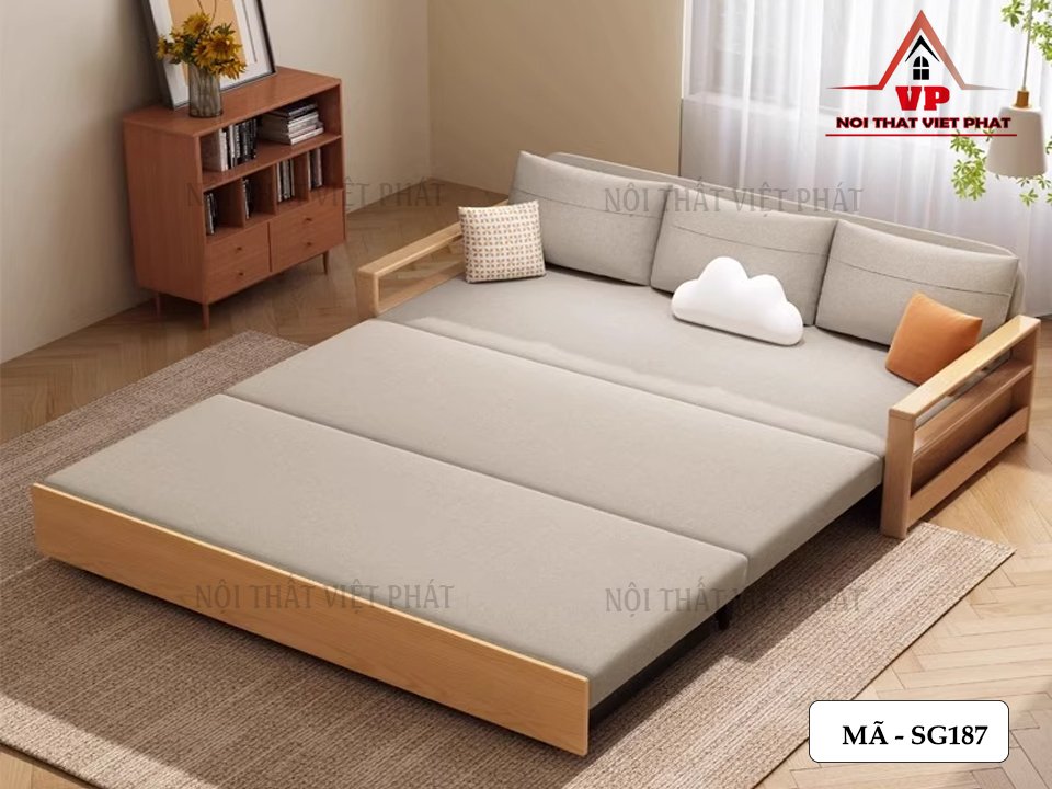 Mẫu Sofa Giường Gỗ Mới Có Ngăn Kéo - Mã SG187 5 Mẫu Sofa Giường Gỗ Mới Có Ngăn Kéo - Mã SG187-3
