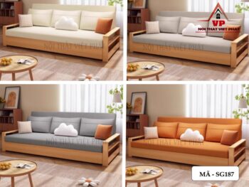 Mẫu Sofa Giường Gỗ Mới Có Ngăn Kéo - Mã SG187 13 Mẫu Sofa Giường Gỗ Mới Có Ngăn Kéo - Mã SG187-5