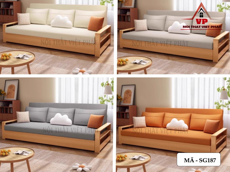 Mẫu Sofa Giường Gỗ Mới Có Ngăn Kéo - Mã SG187 7 Mẫu Sofa Giường Gỗ Mới Có Ngăn Kéo - Mã SG187-5