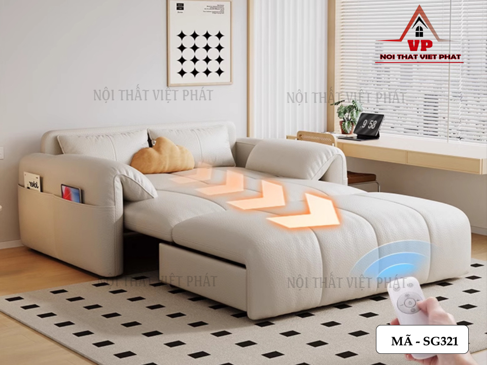 Ghế Sofa Bed Bấm Điện Tự Động - Mã SG321 4 Ghế Sofa Bed Bấm Điện Tự Động - Mã SG321-2