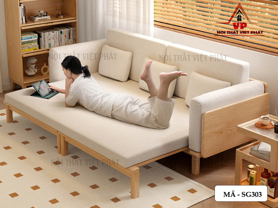 Ghế Sofa Giường Gỗ TPHCM - Mã SG303 3 Ghế Sofa Giường Gỗ TPHCM - Mã SG303-1