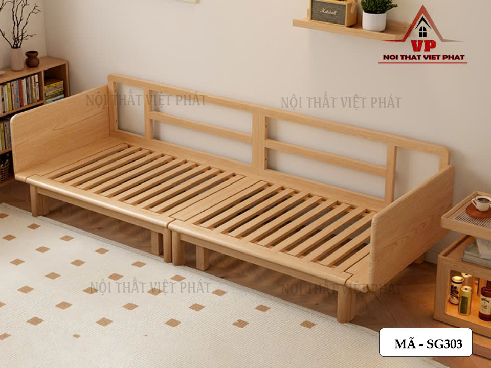 Ghế Sofa Giường Gỗ TPHCM - Mã SG303 5 Ghế Sofa Giường Gỗ TPHCM - Mã SG303-3