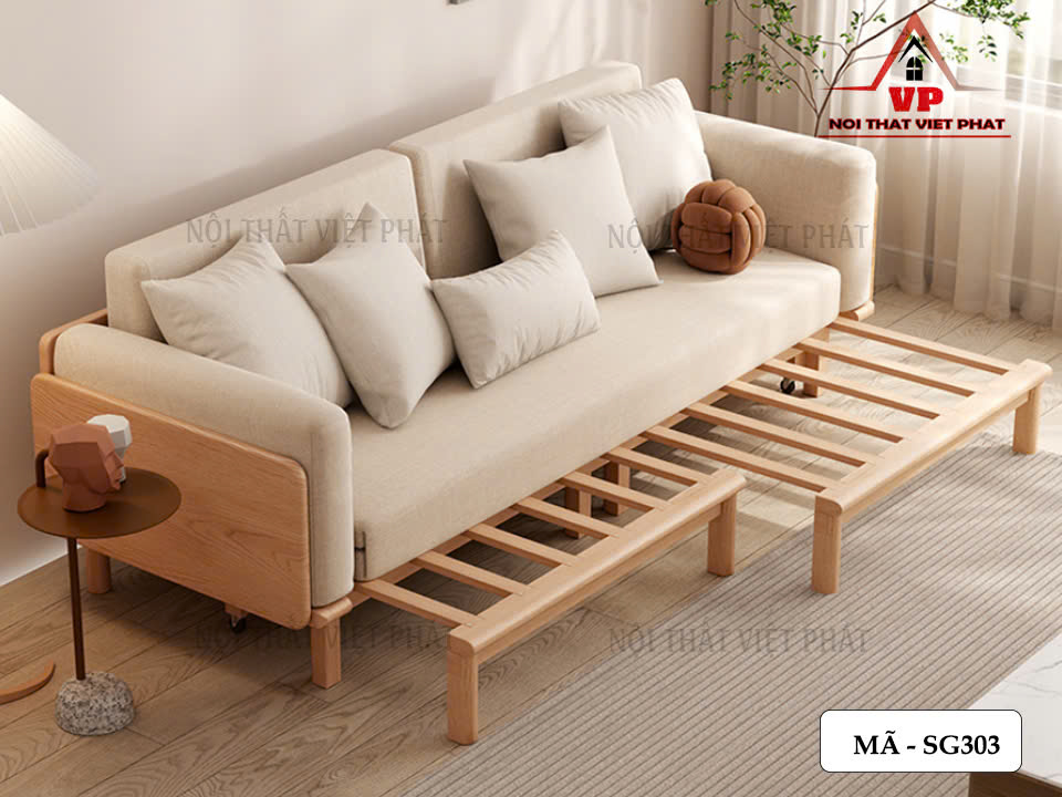 Ghế Sofa Giường Gỗ TPHCM - Mã SG303 1 Ghế Sofa Giường Gỗ TPHCM - Mã SG303