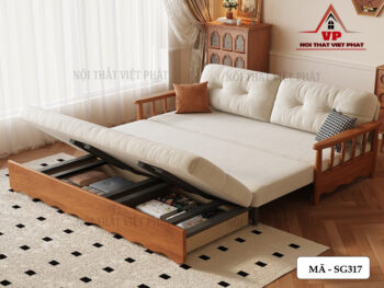 Ghế Sofa Gỗ Kéo Ra Thành Giường - Mã SG317 9 Ghế Sofa Gỗ Kéo Ra Thành Giường - Mã SG317-3
