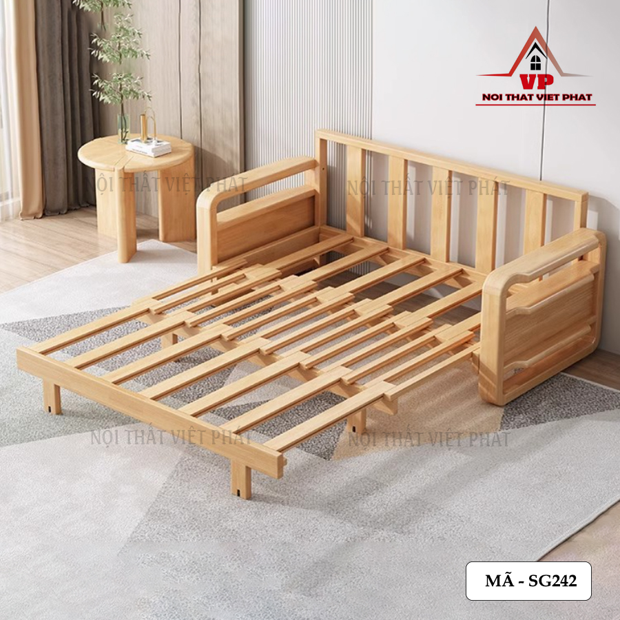 Ghế Sofa Kiêm Giường Ngủ Gỗ - Mã SG242 5 Ghế Sofa Kiêm Giường Ngủ Gỗ - Mã SG242-3