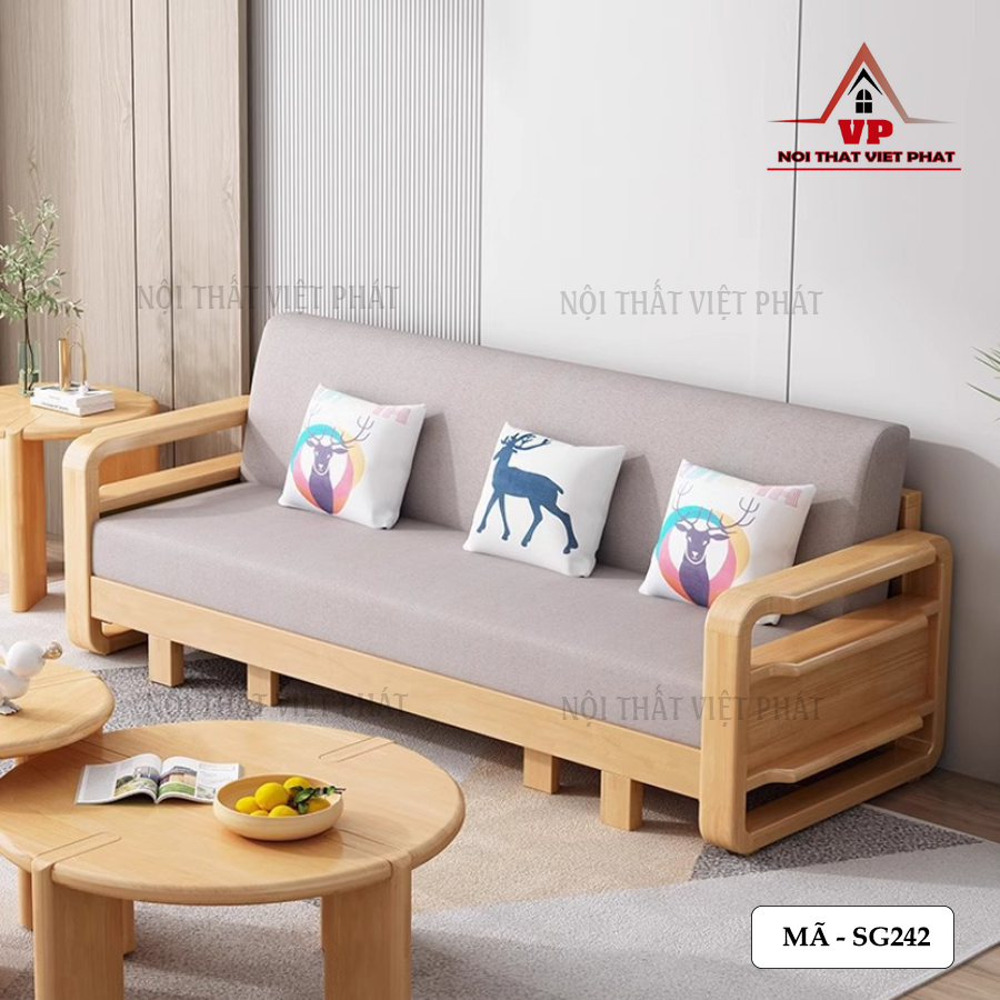 Ghế Sofa Kiêm Giường Ngủ Gỗ - Mã SG242 2 Ghế Sofa Kiêm Giường Ngủ Gỗ - Mã SG242