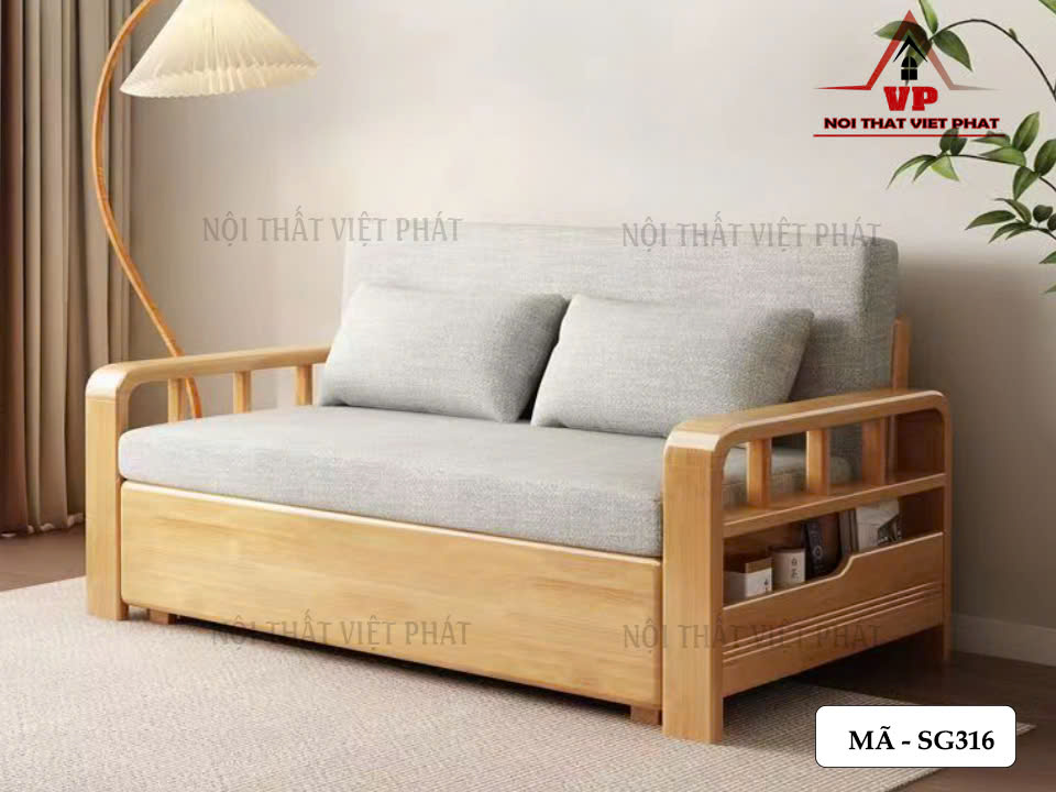 Sofa Giường Gỗ Cao Cấp - Mã SG316 1 Sofa Giường Gỗ Cao Cấp - Mã SG316-1