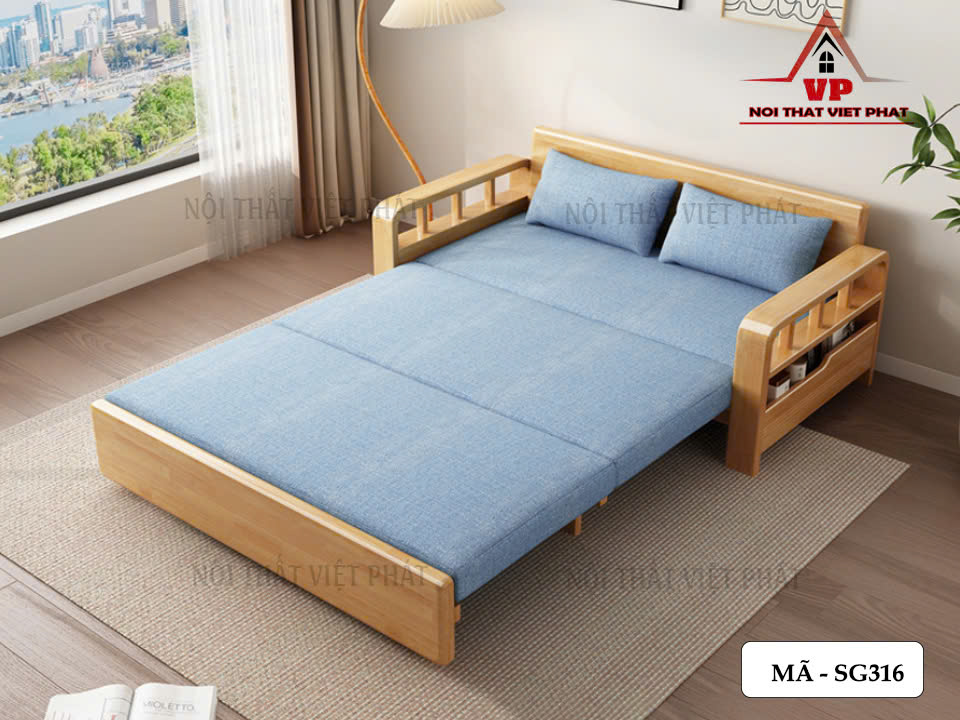Sofa Giường Gỗ Cao Cấp - Mã SG316 5 sofa giuong go cao cap ma sg316 3