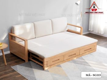 Sofa Giường Gỗ Sồi Đa Năng – Mã SG113-1