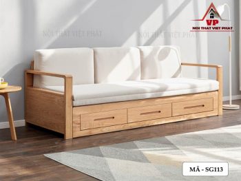 Sofa Giường Gỗ Sồi Đa Năng – Mã SG113-2