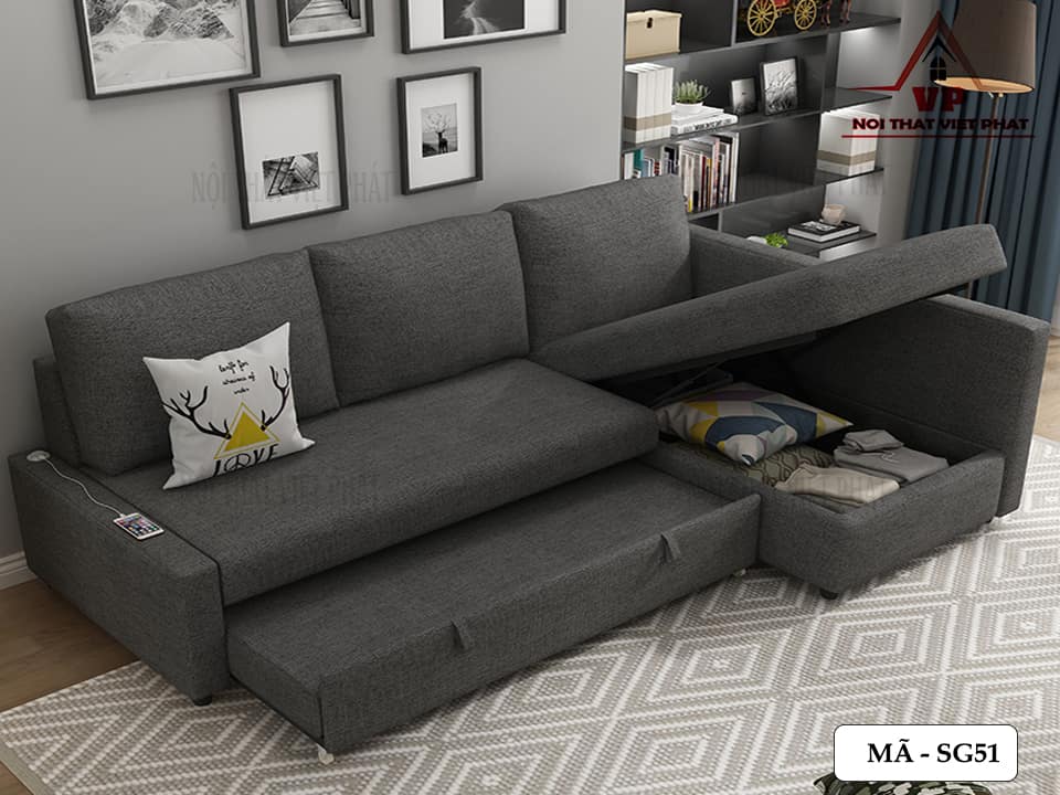 Sofa Giường Kéo Màu Đen - Mã SG51 15 Sofa Giường Kéo Màu Đen - Mã SG51-2